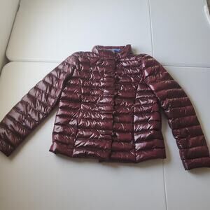 J. McLaughlin Burgundy Quilted Packable Puffer Jacket